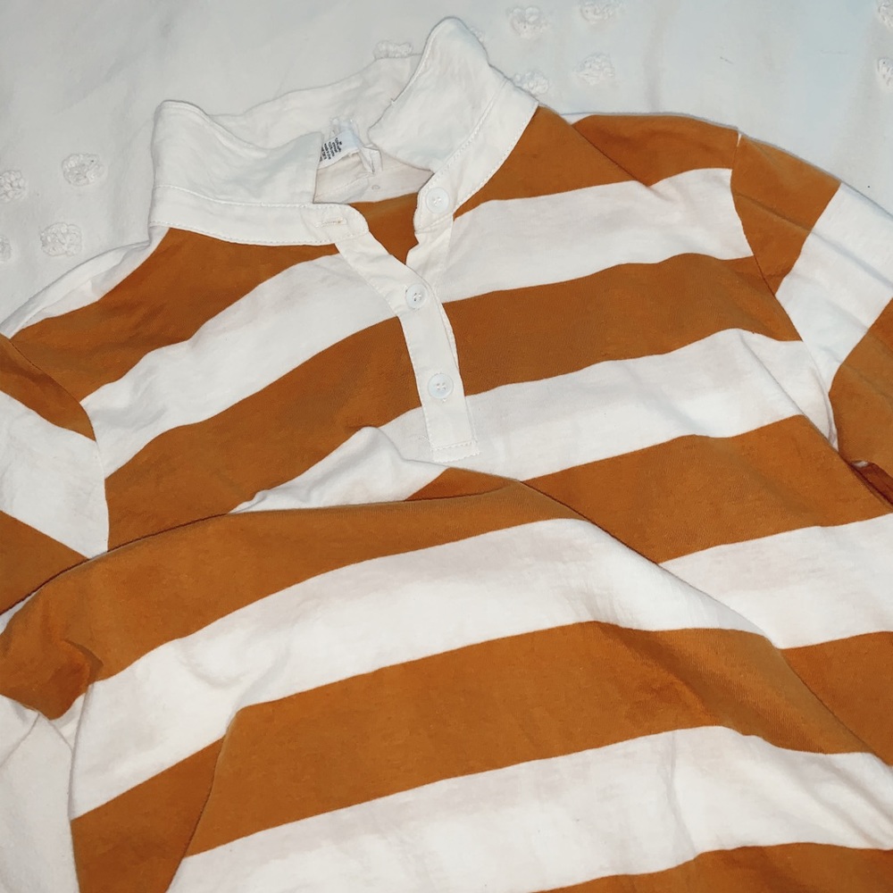 long sleeve cropped polo